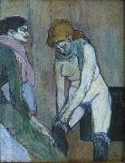  Henri  Toulouse-Lautrec Woman Pulling Up Her Stocking USA oil painting artist